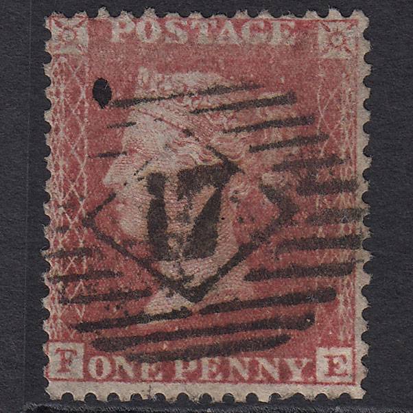 GB QV 1857 1d Rose-red (Plate 57) SG40-C10(1) FE GU London IS 17