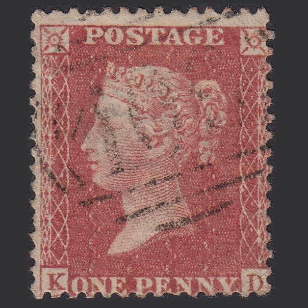 GB QV 1857 1d Rose-red (Plate 27) SG40-C10(1) KD FU Jersey 409