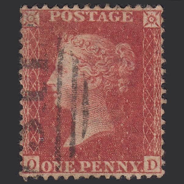 GB QV 1857 1d Rose-red (Plate 52) SG40-C10(1) OD FU Perfect Centring