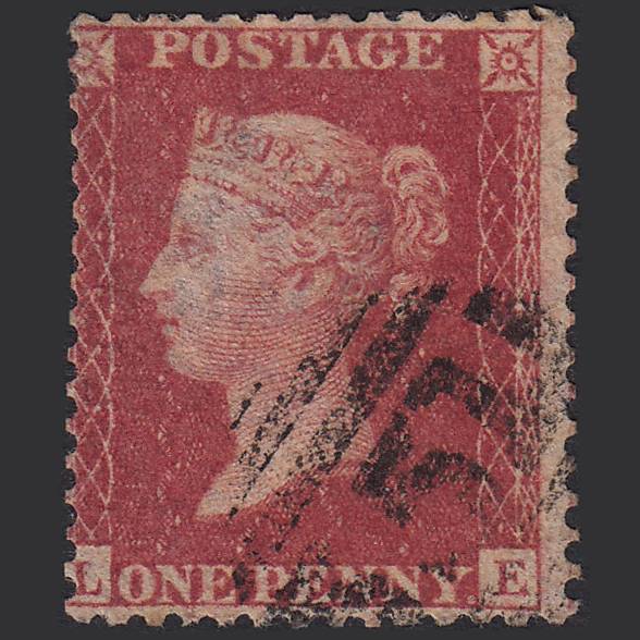 GB QV 1857 1d Rose-red (Plate 43) SG40-C10(1) LE GU