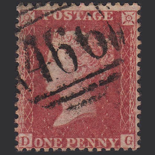 GB QV 1857 1d Rose-red (Plate 60) SG40-C10(1) DG GU Liverpool 466