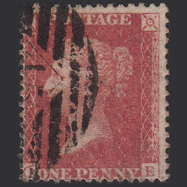 GB QV 1857 1d Rose-red (Plate 48) SG40-C10(1) OE GU London IS 45 Misperf