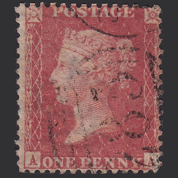 GB QV 1857 1d (Plate 43) SG40-C10(1) AA FU Missing Imprimatur Exeter 285