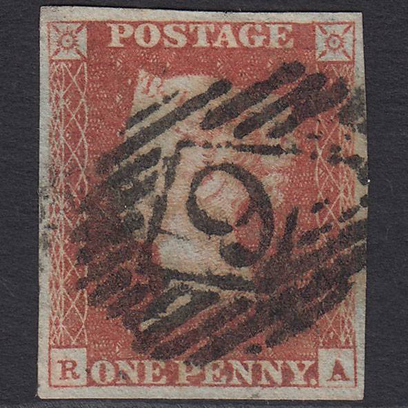 GB QV 1841 1d Red-brown (Plate 88) SG8-B1(1) RA GU 4M London IS Cancel