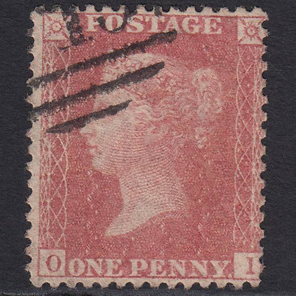 GB QV 1857 1d Rose-Red Transitional (Plate 55) SGC9A(3) OI FU