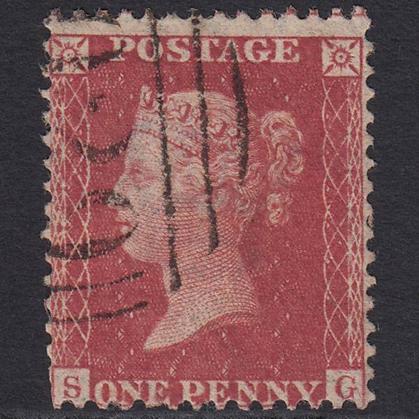 GB QV 1857 1d Rose-red (Plate 63) SG40-C10(1) SG GU West Hartlepool 029