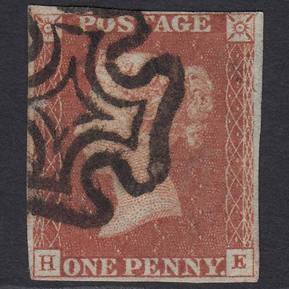 GB QV 1841 1d Red-brown (Plate 20) SG8-B1(1) GUideline HE FU 4 Margins MX