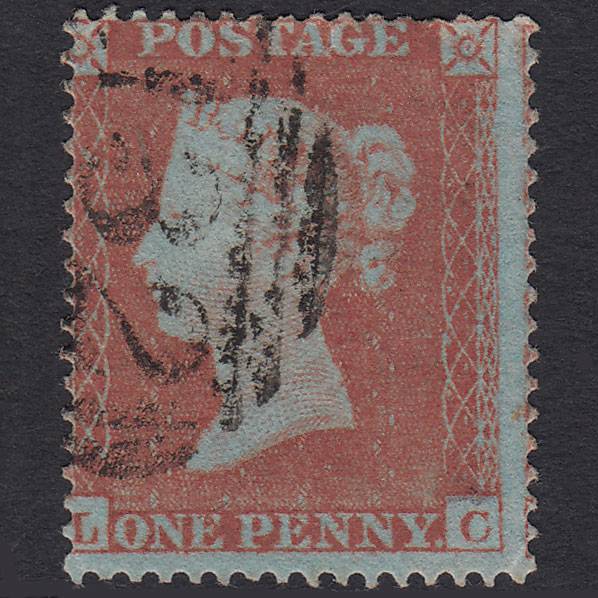 GB QV 1854 1d Red-brown (Plate 171) SG17-C1(1) LC GU Brighton 132 Misperf