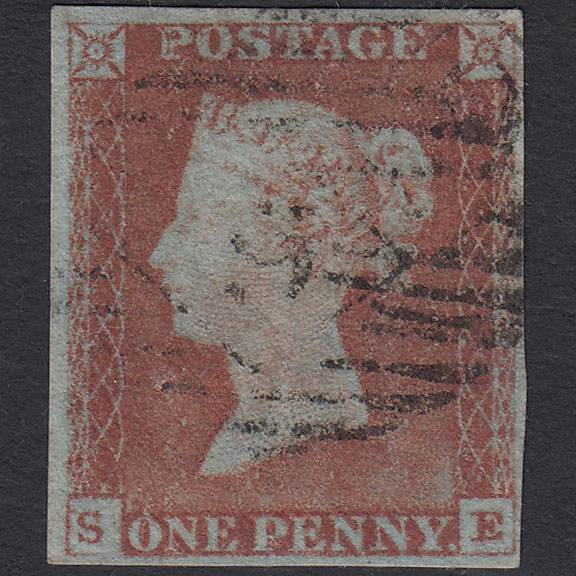 GB QV 1841 1d Pale Red-brown Pl 69 SG9-B1(3) SE GU 4M London IS Cancel