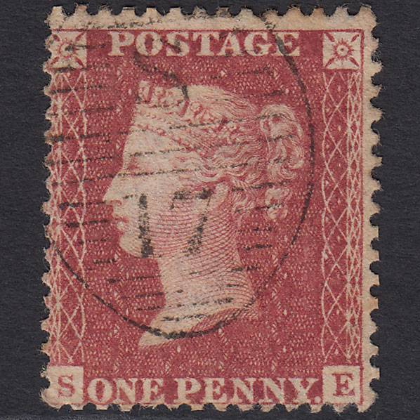 GB QV 1857 1d Rose-red (Plate 43) SG40-C10(1) SE GU London D&S S17