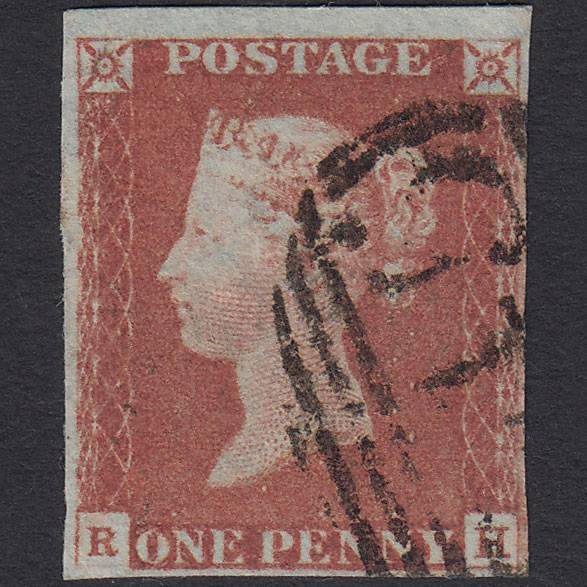 GB QV 1841 1d Red-brown (Plate 68) SG8-B1(1) RH FU 4 Margins