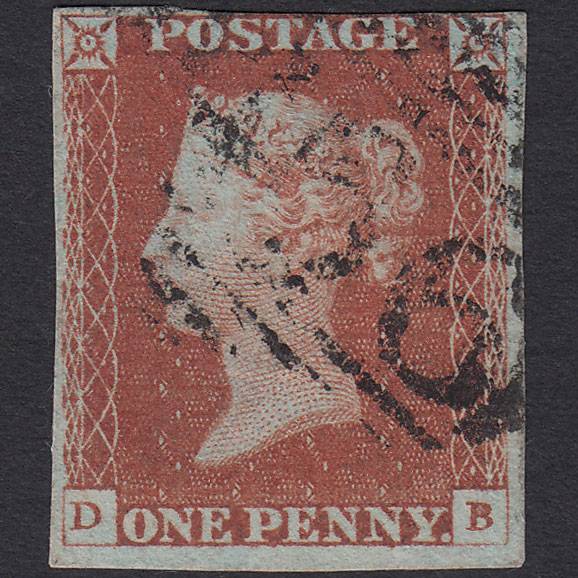GB QV 1841 1d Red-brown (Plate 68) SG8-B1(1) DB FU nr 4 Margins