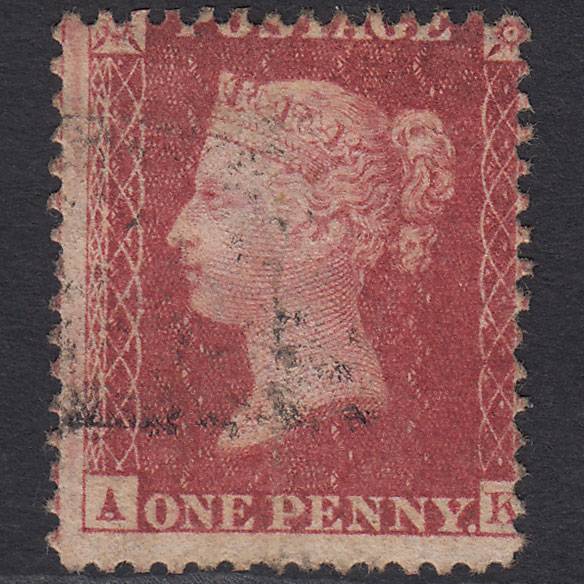GB QV 1857 1d Pl 60 SG40-C10(1) AK FU Missing Imprimatur Light Cancel