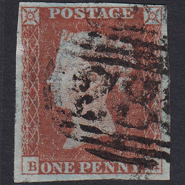 GB QV 1841 1d Red-brown (Plate 46) SG8-B1(1) BA GU 4 Margins
