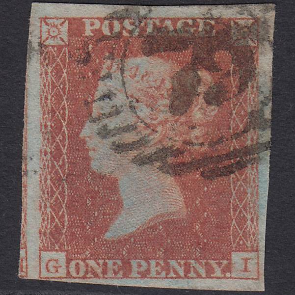 GB QV 1841 1d Red-brown Pl 119 SG8-B1(1) GI FU 4 Margins London D&S 79