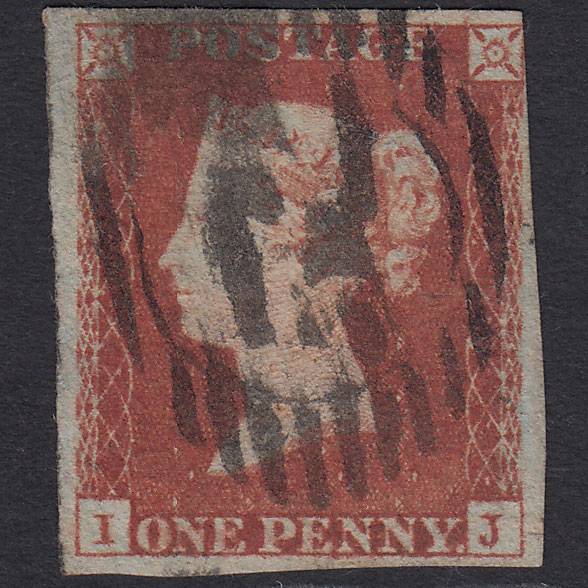 GB QV 1841 1d Red-brown Pl 95 SG8-B1(1) IJ GU nr 4M London D&S Cancel