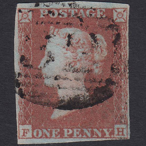 GB QV 1841 1d Red-brown (Plate 99) SG8-B1(1) FH FU 4M Ashton-under-lyne 32