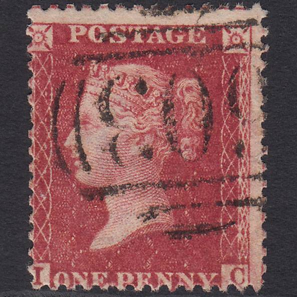 GB QV 1857 1d Deep Rose-red Pl 60 SG41-C10(4) IC FU Oxford 603 Misperf