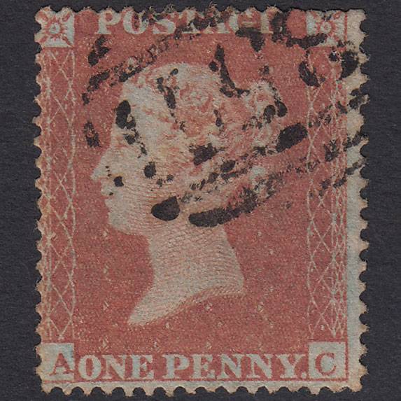 GB QV 1854 1d Plate R2 SG17-C1(1) AC GU Missing Imprimatur Hereford 357