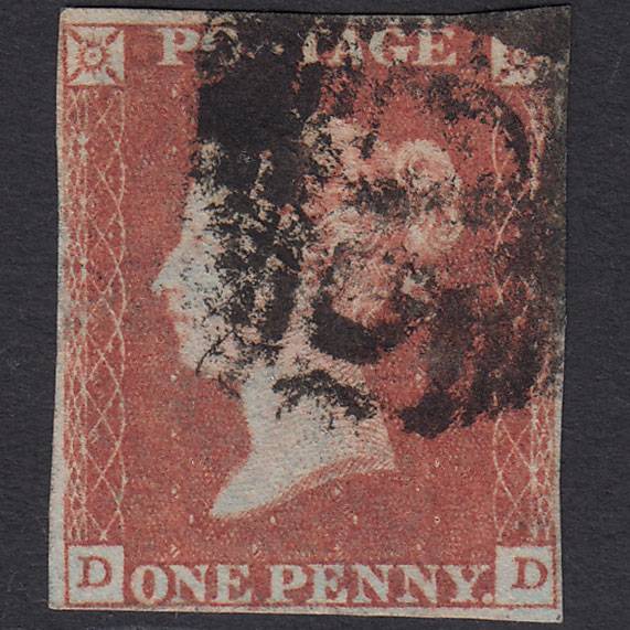 GB QV 1841 1d Red-brown (Plate 97) SG8-B1(1) DD GU 4 Margins