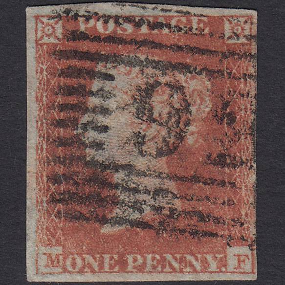 GB QV 1841 1d Red-brown Pl 131 SG8-B2(1) MF GU 4 Margins Cupar Fife 92