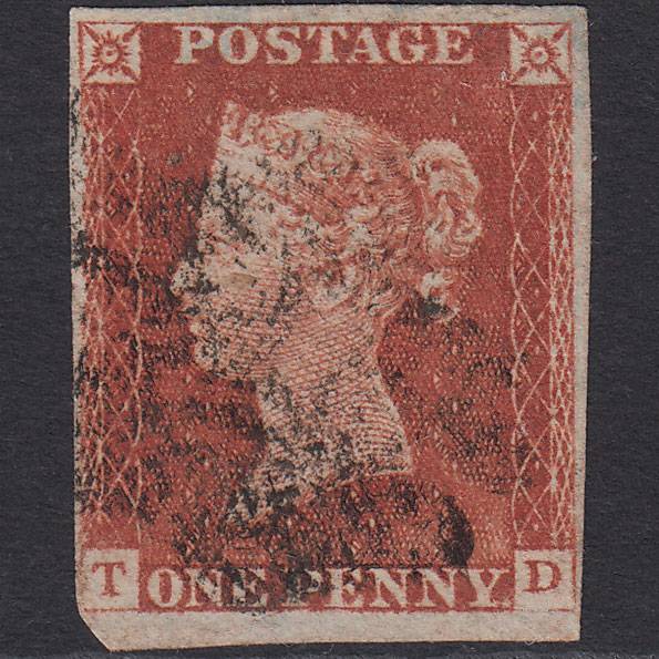 GB QV 1841 1d Red-brown (Plate 39) SG8-B1(1) TD GU nr 4 Margins MX
