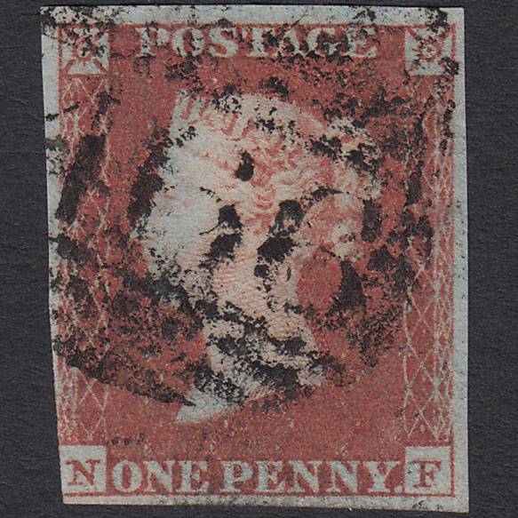 GB QV 1841 1d Red-brown Pl 97 SG8-B1(1) NF GU 3 Margins Liverpool 466