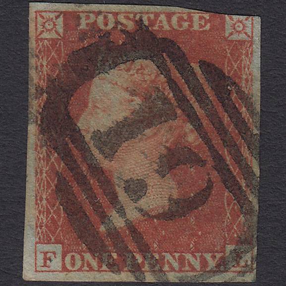 GB QV 1841 1d Red-brown (Plate 147) SG8-B2(1) FL GU 3 Margins