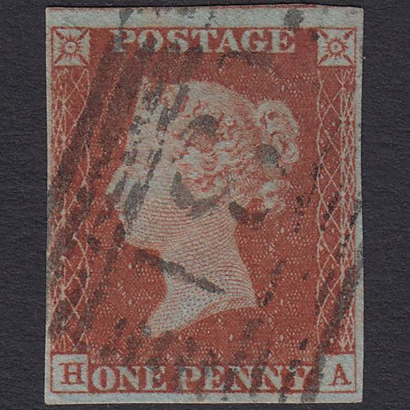 GB QV 1841 1d Red-brown Pl 46 SG8-B1(1) HA FU 4 Margins Edinburgh 131