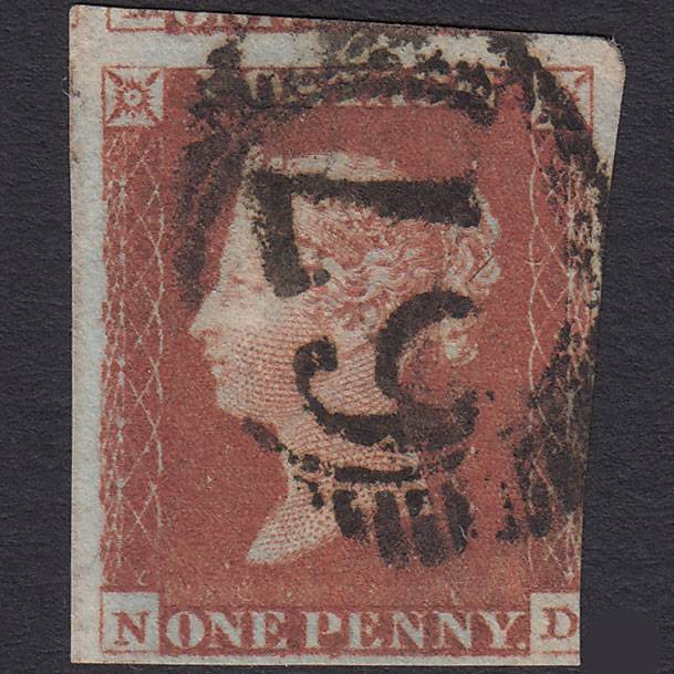 GB QV 1841 1d Red-brown Pl 68 SG8-B1(1) ND GU 3 Margins London D&S 67