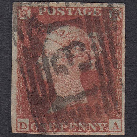 GB QV 1841 1d Red-brown Pl 157 SG8-B2(1) DA GU 4 Margins Edinburgh 131