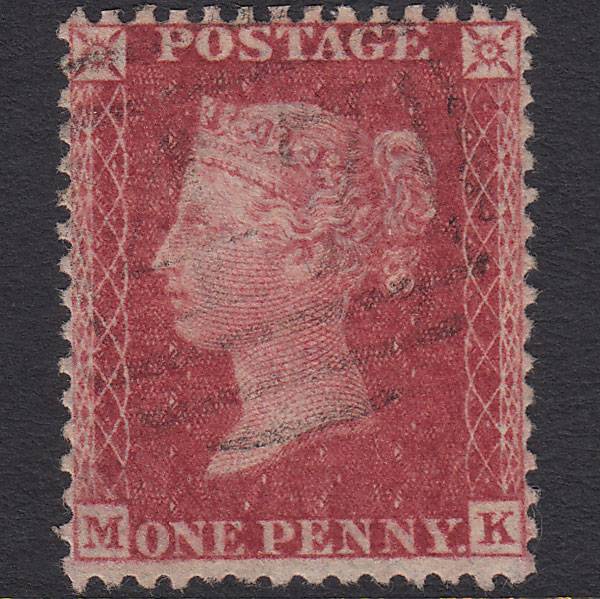 GB QV 1857 1d Rose-red (Plate 36) SG40-C10(1) MK FU Bangor 47