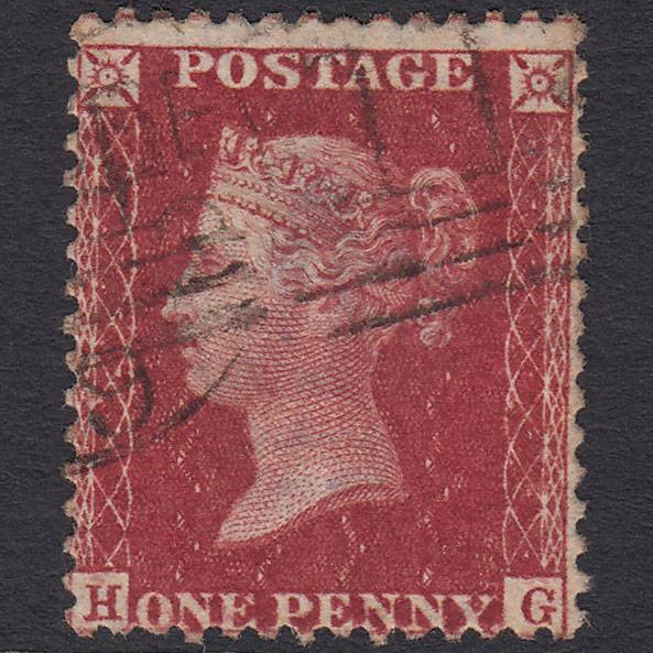 GB QV 1857 1d Deep Rose-red Pl 57 SG41-C10(4) HG GU Dundee 114 Misperf