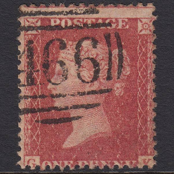 GB QV 1857 1d Pl 27 SG40-C10(1) GK FU Missing Imprimatur Liverpool 466
