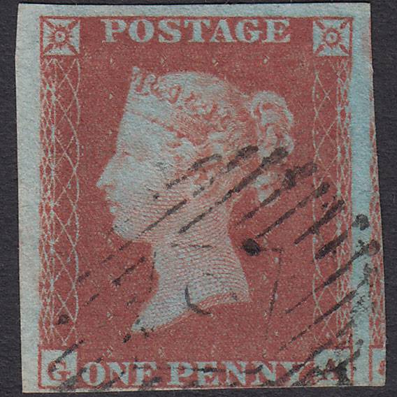 GB QV 1841 1d Very Blued (Plate 138) SG8a-B1(2) GA FU 3m London IS Cancel