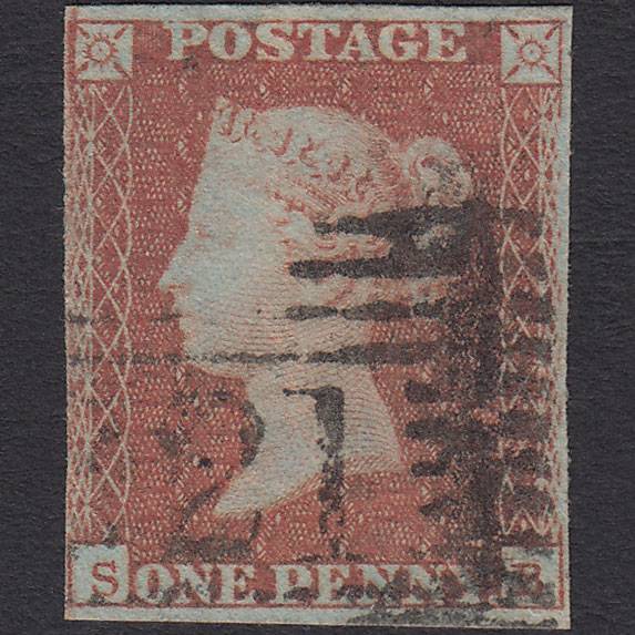 GB QV 1841 1d Red-brown (Plate 89) SG8-B1(1) SB FU 3 Margins Scotland