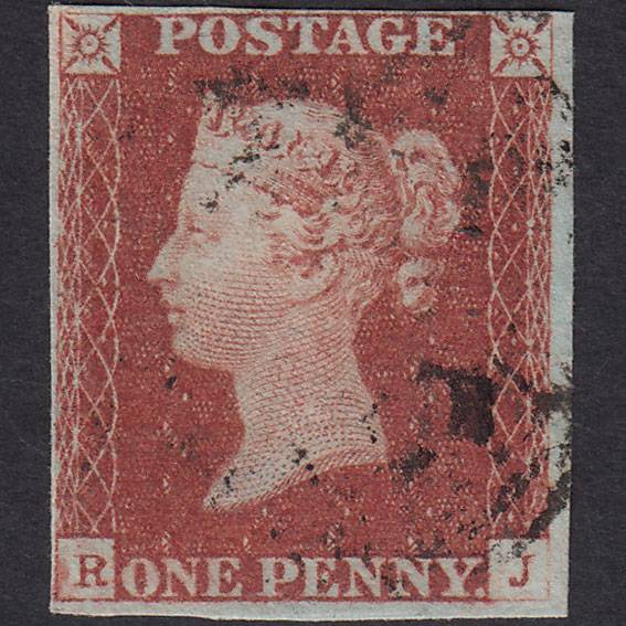 GB QV 1841 1d Red-brown Pl 85 SG8-B1(1) RJ VFU 4 Margins Light Cancel