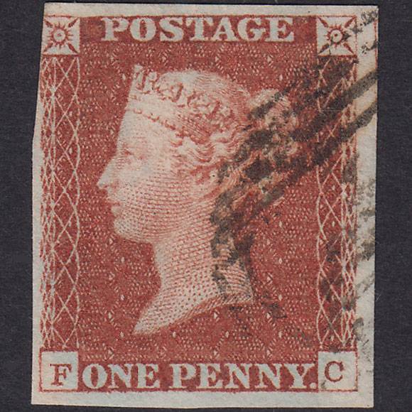 GB QV 1841 1d Red-brown (Plate 63) SG8-B1(1) FC FU 3 Margins