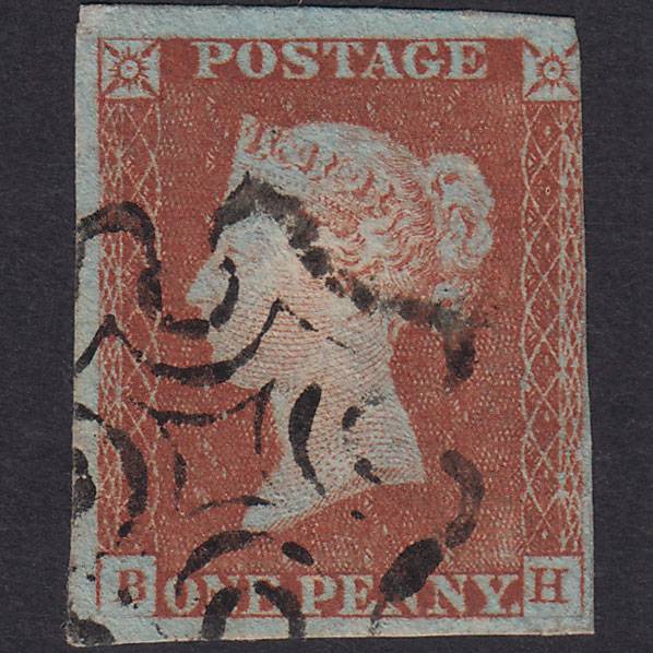 GB QV 1841 1d Red-brown (Plate 26) SG8-B1(1) BH FU 3 Margins Maltese Cross
