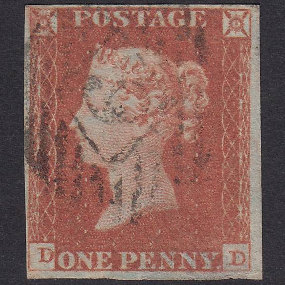 GB QV 1841 1d Red-Brown Plate 76 SG8-B1(1) DD PU 4M London Is Cancel
