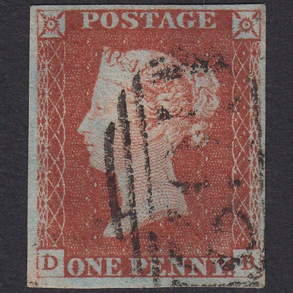 GB QV 1841 1d Red-Brown Plate 62 SG8-B1(1) DB GU 4 Margins Cardiff 162