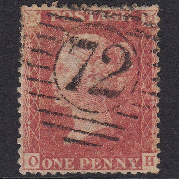 GB QV 1857 1d Rose-Red Plate 27 SG40-C10(1) OH GU London D&S 72