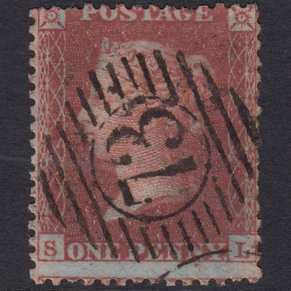 GB QV 1855 1d Red-Brown Plate 19 SGC6(1) SL GU London D&S 73