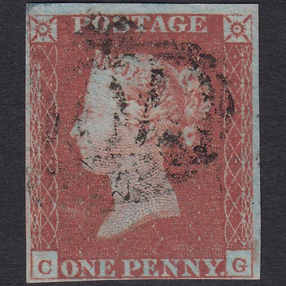 GB QV 1841 1d Red-Brown Plate 85 SG8-B1(1) CG FU 4 Margins