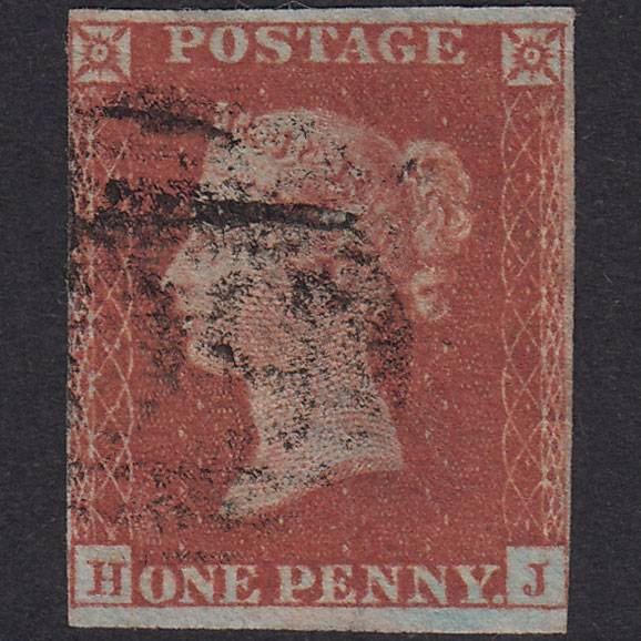 GB QV 1841 1d Red-Brown Plate 135 SG8-B2(1) HJ GU Nr 4 Margins