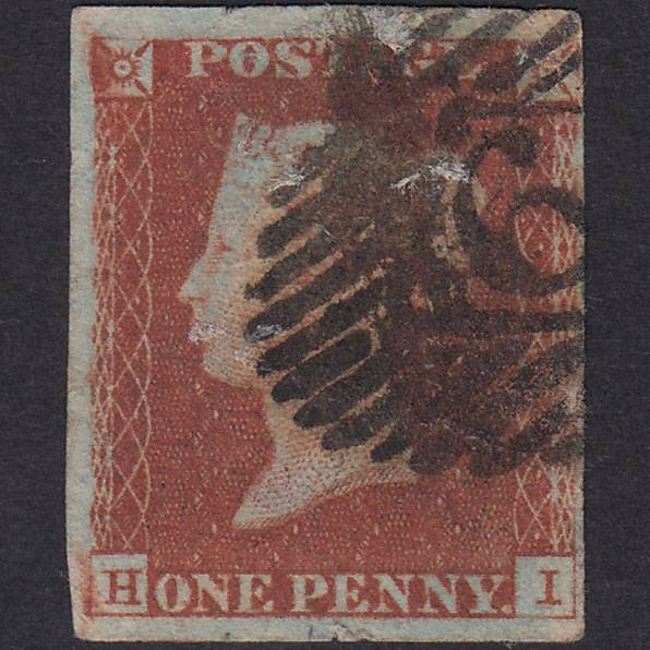 GB QV 1841 1d Red-Brown Plate 61 SG8-B1(1) HC GU 4M London IS Cancel