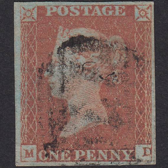 GB QV 1841 1d Red-Brown Plate 85 SG8-B1(1) MD FU 4 Margins