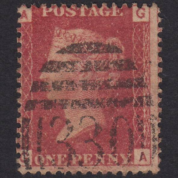 GB QV 1864 1d Lake-Red Plate 101 SG44-G1(2) GA FU Halifax 330