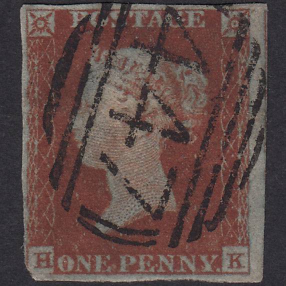 GB QV 1841 1d Red-Brown Plate 48 SG8-B1(1) HK GU Leeds 447