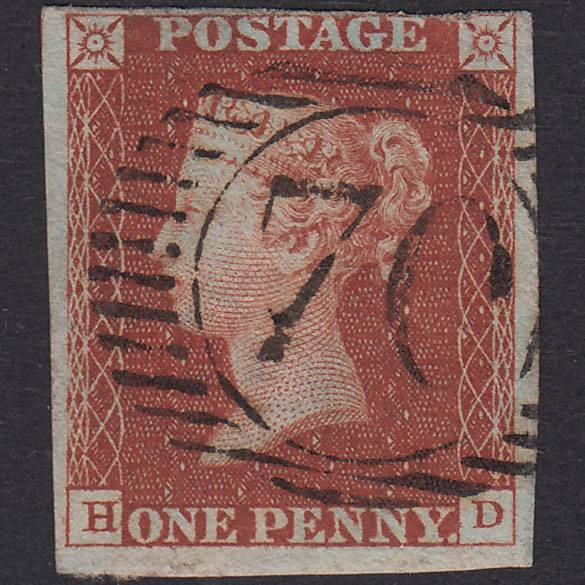 GB QV 1841 1d Red-Brown Plate 45 SG8-B1(1) HD FU Nr 4M London D&S 70